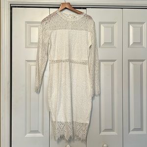 White lace midi dress